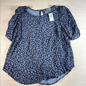 Torrid Black and Gray Leopard‎ Print Blouse